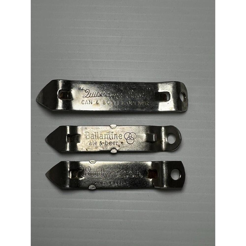 3 Vintage Budweiser King Ballantine Beer Ale Quick & Easy Key Can Bottle‎ Opener